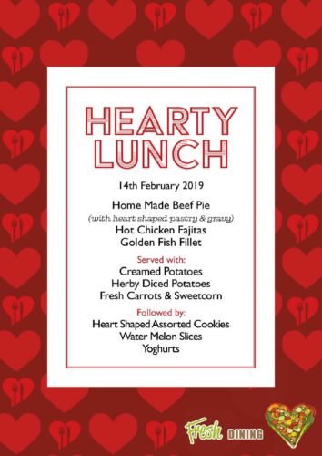 Hearty Lunch Menu - 14 February