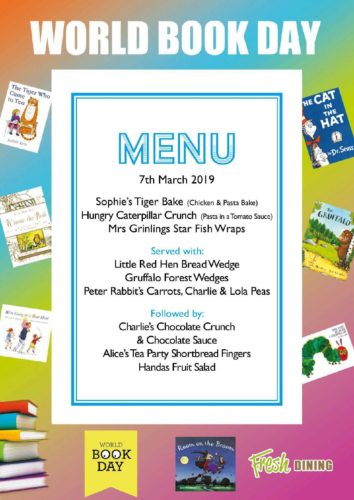 World Book Day Lunch Menu - 7th March
