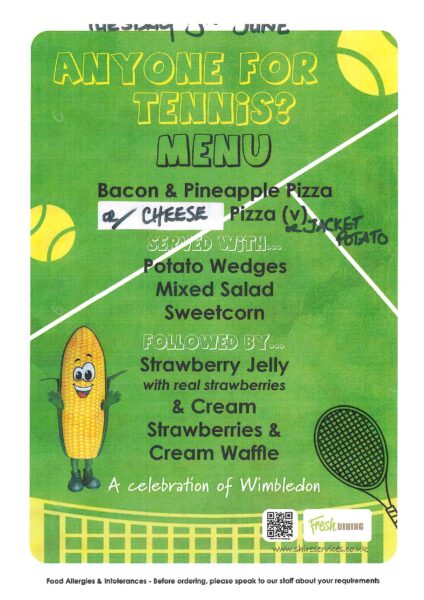 Anyone For Tennis! - Special Lunch Menu