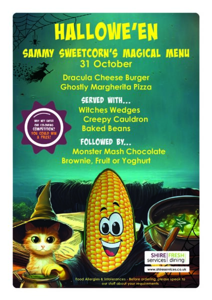 Halloween Lunch Menu