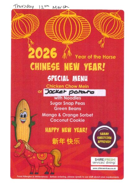 Chinese New Year Lunch Menu