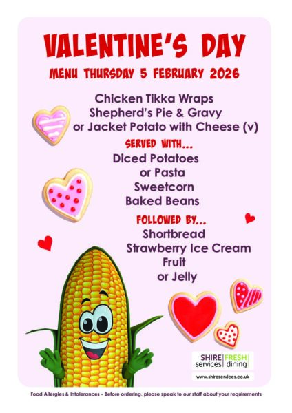 Valentines Day Lunch Menu
