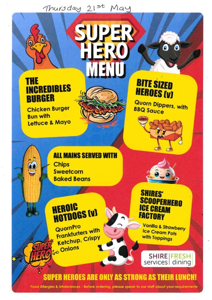 Census Day Lunch Menu