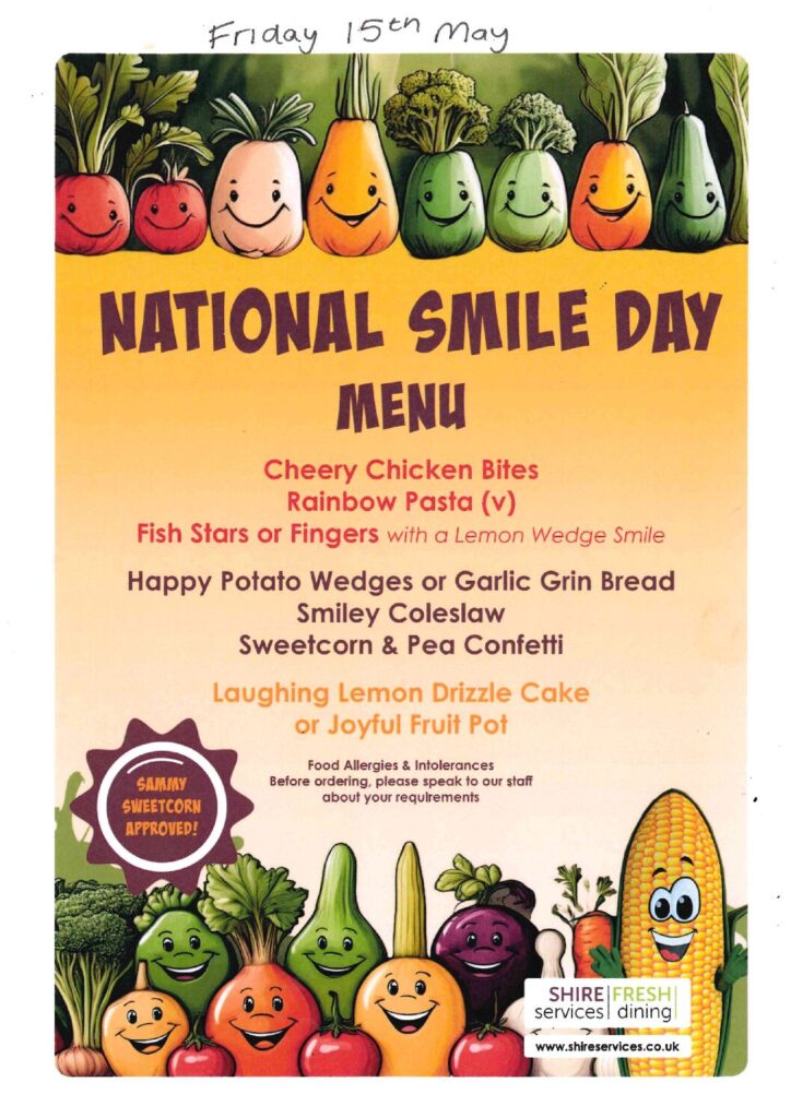 National Smile Day Lunch Menu
